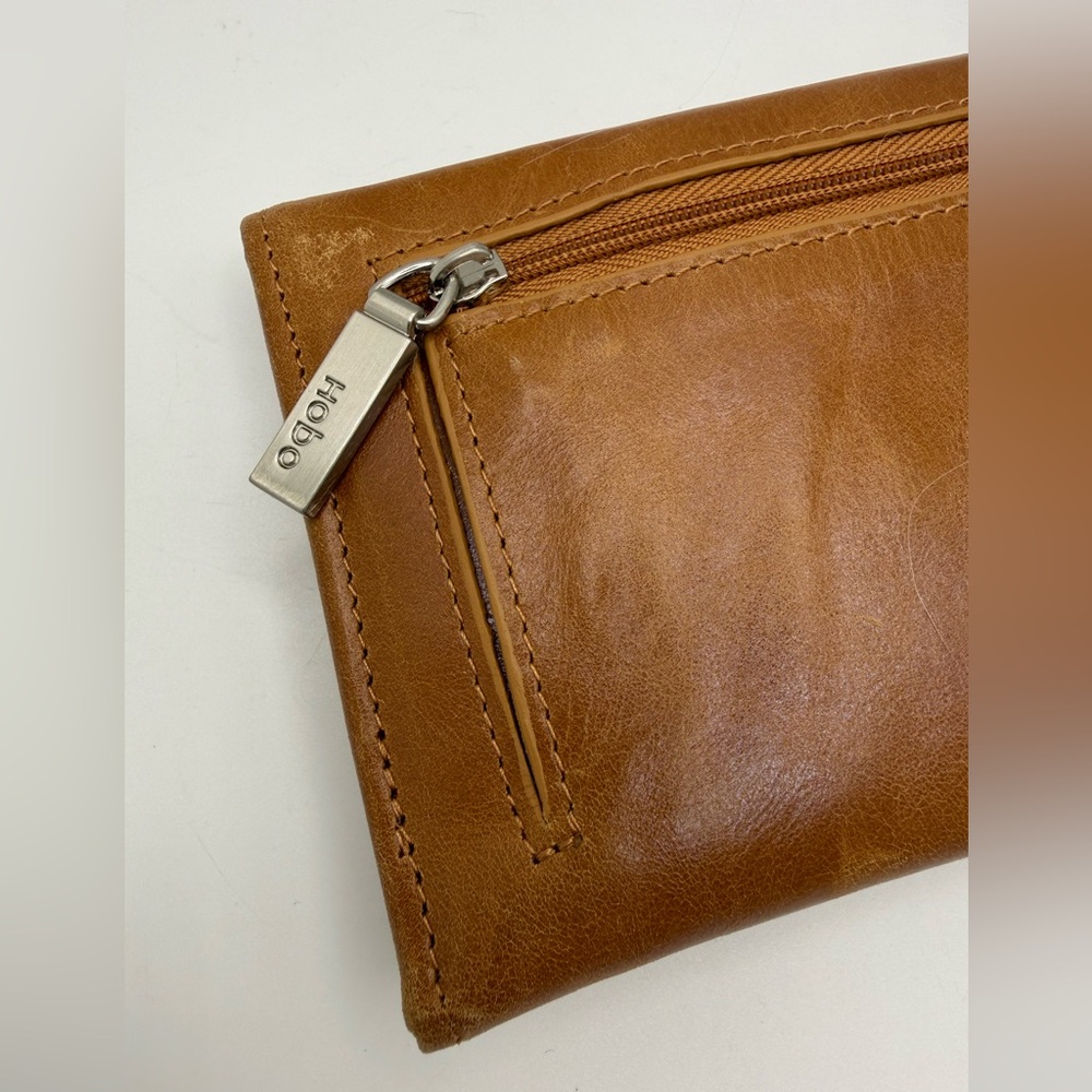 NWOT Hobo International Tan Large Trifold Leather Wallet Sadie Jill - Picture 7 of 9